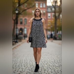 Essentials By A.B.S Black and White Maxi Dress Club Summer Casual Lightweight 14